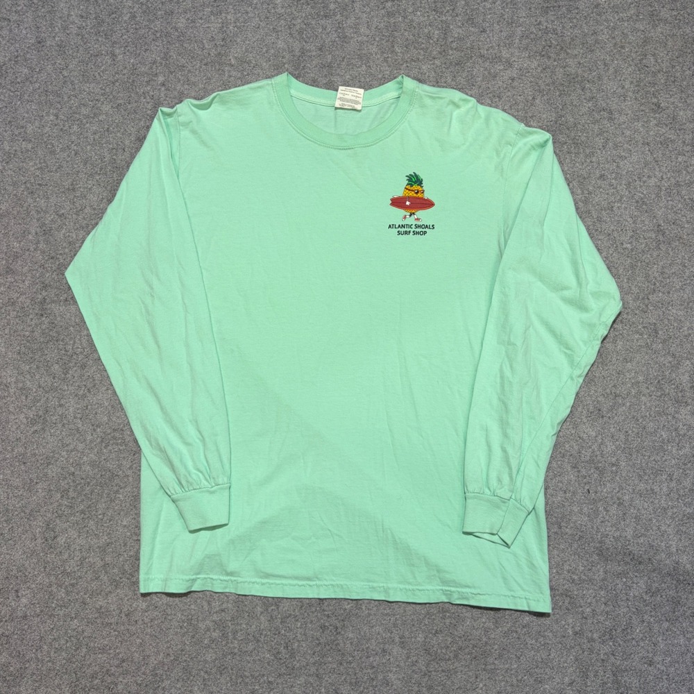 Comfort Colors Atlantic Shoals Surf Shop Pineapple Long Sleeve Shirt Mint Large
